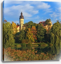 Постер Несвижский замок в Беларуси, вид с озера