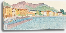 Постер Столк Рейер Вид итальянского города на воде