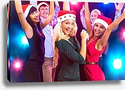 Постер Молодые люди на вечеринке с диско шаром