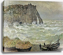 Постер Моне Клод (Claude Monet) Rough Sea at Etretat, 1883