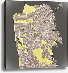 Постер Геометрия залива: Сан-Франциско, карта urbanistики