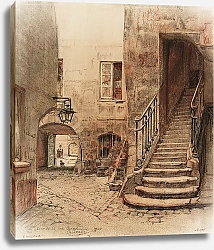 Постер Жуас Чарльз Escalier et cour du 22, rue Chanoinesse