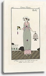 Постер Мартин Чарльз (мода) Robe de linon rayé, bordée de linon rose