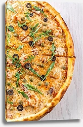 Постер Половинка пиццы с оливками