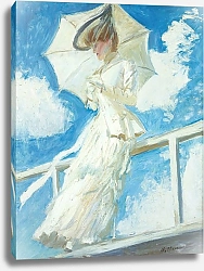 Постер Хеллеу Поль Portrait Of Mrs Helleu With An Umbrella