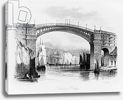 Постер Школа: Английская 19в. Sunderland Bridge, printed by J&E Harwood,1841