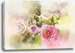 Постер Букет роз в стиле гранж