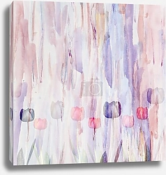 Постер Абстрактный акварельный фон с тюльпанами