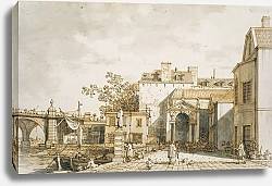 Постер Каналетто (Giovanni Antonio Canal) Каприччио с воспоминаниями о Вестминстерском мосту и Ричмонд-хаусе