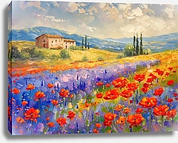 Постер Lavender whispers in poppy fields