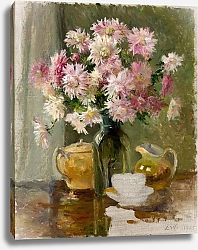 Постер Уолтер Лилли Хризантемы на столе