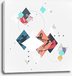 Постер Абстрактная геометрическая композиция с декоративными ромбами