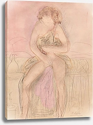 Постер Роден Огюст Femme assise sur un lit, avec carafe et bougeoir