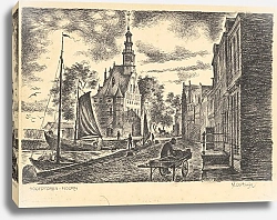 Постер Оортвейн Мартен Gezicht op de Hoofdtoren vanaf de Veermanskade.