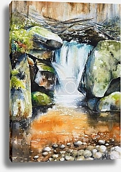 Постер Водопад в осеннем лесу 1