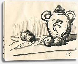 Постер Мигем Юджин Ван Stilleven met kruik en drie vruchten