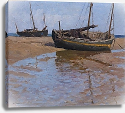 Постер Зофф Альфред Fischerboote zur Zeit der Ebbe