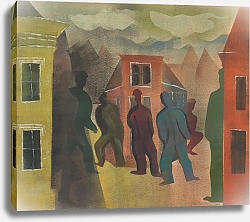 Постер Веркман Хендрик Николас Straatbeeld met figuren