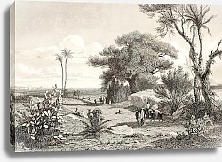 Постер Marsala surroundings, Italy. Original drawn by Henri De Chacaton, engraved by Paul Girardet. France,