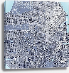 Постер Карта чудес Сан-Франциско: Город туманов и холмов