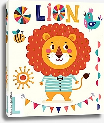 Постер Мультяшный лев