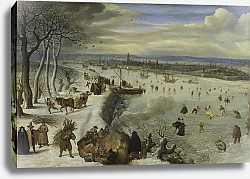 Постер Валкенборх Лукас View of Antwerp with Frozen Schelde