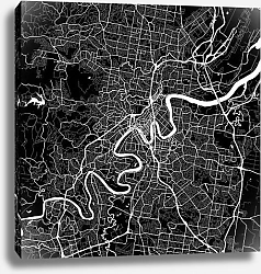 Постер Area map of Brisbane, Australia