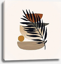 Постер Иллюстрация с тропическим пальмовым листом