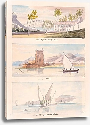 Постер Смит Чарльз Гамильтон Three images; Don Miguel’s Country House, Belem, On the Tagus Towards Belem