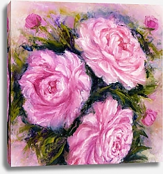 Постер Три розовых пиона в букете