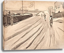 Постер Глез Альберт Quai avec péniche ou Pont de chemin de fer sur la Seine