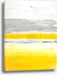 Постер Серая абстракция с жёлтой полосой