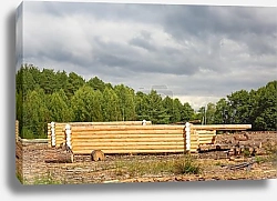 Постер Изготовление сруба