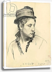 Постер Репин Илья Woman with Hat, Head Turned to the Side, 1874
