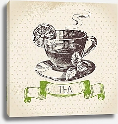 Постер Иллюстрация с чашкой чая