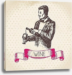 Постер Иллюстрация с сомелье
