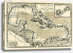Постер Бонне Чарльз (карты) The Antilles and the Gulf of Mexico, 1780