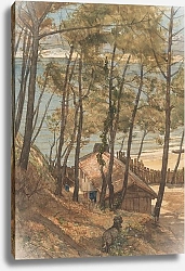 Постер Аллебе Август Вид с холма на коттедж на берегу Аркашонского залива