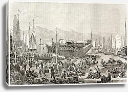 Постер The port of Shanghai. Created by Grandsire after Trevise, published on Le Tour du Monde, Paris, 1860