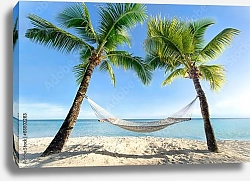 Постер Отдых на Карибском пляже с гамаком