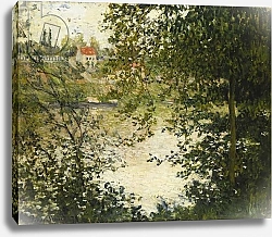 Постер Моне Клод (Claude Monet) A View Through the Trees of La Grande Jatte Island; A Travers les Arbres, Ile de la Grande Jatte, 1878