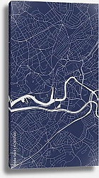 Постер План города Бристоль, Великобритания, в синем цвете