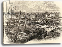 Постер Школа: Английская 19в. The Port of Barcelona, Spain, from 'Spanish Pictures' by Reverend Samuel Manning, published in 1870