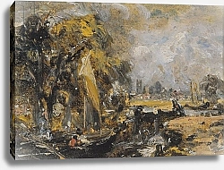 Постер Констебль Джон (John Constable) Dedham Lock, c.1819