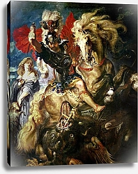 Постер Рубенс Петер (Pieter Paul Rubens) St. George and the Dragon, c.1606