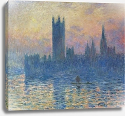 Постер Моне Клод (Claude Monet) Здание парламента на закате