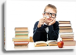 Постер Маленький мальчик с книжками