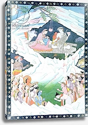 Постер Школа: Индийская The Holy Family of Shiva and Parvati on Mount Kailash