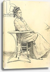 Постер Репин Илья Woman Seated at a Cafe Table, c. 1872-1875