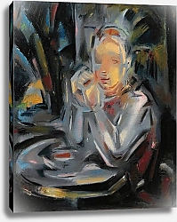 Постер Бланшар Мария Молодой Человек Сидит За Столом Лицом К Чашке